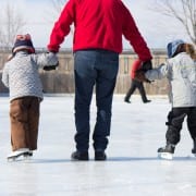 Family having fun at the skating rink Winter Events in Rocky Mount