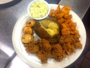 The Main Course's Seafood Sampler is always a popular menu option